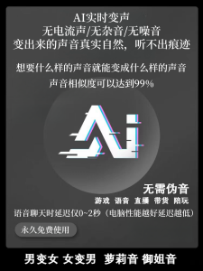 AI实时变声直播聊天零延迟软件真实变声御姐音男变女变男音最先进RVC变声AI软件-靖家混音网
