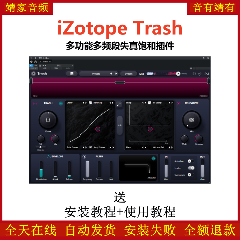 iZotope Trash插件多功能多频段失真饱和效果器