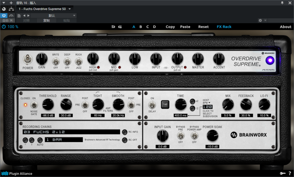 图片[3]-Fuchs Overdrive Supreme 50插件摇滚吉他效果器