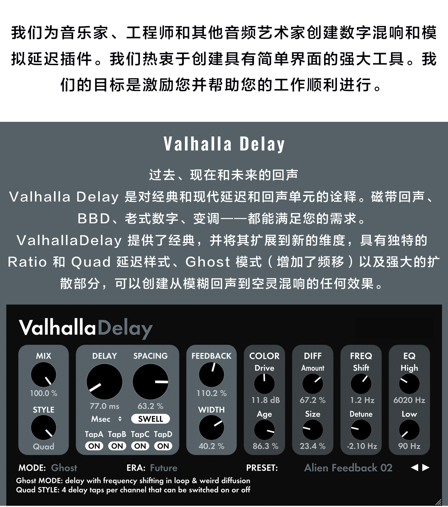 图片[4]-ValhallaDSP插件瓦哈拉混响延迟全套效果器