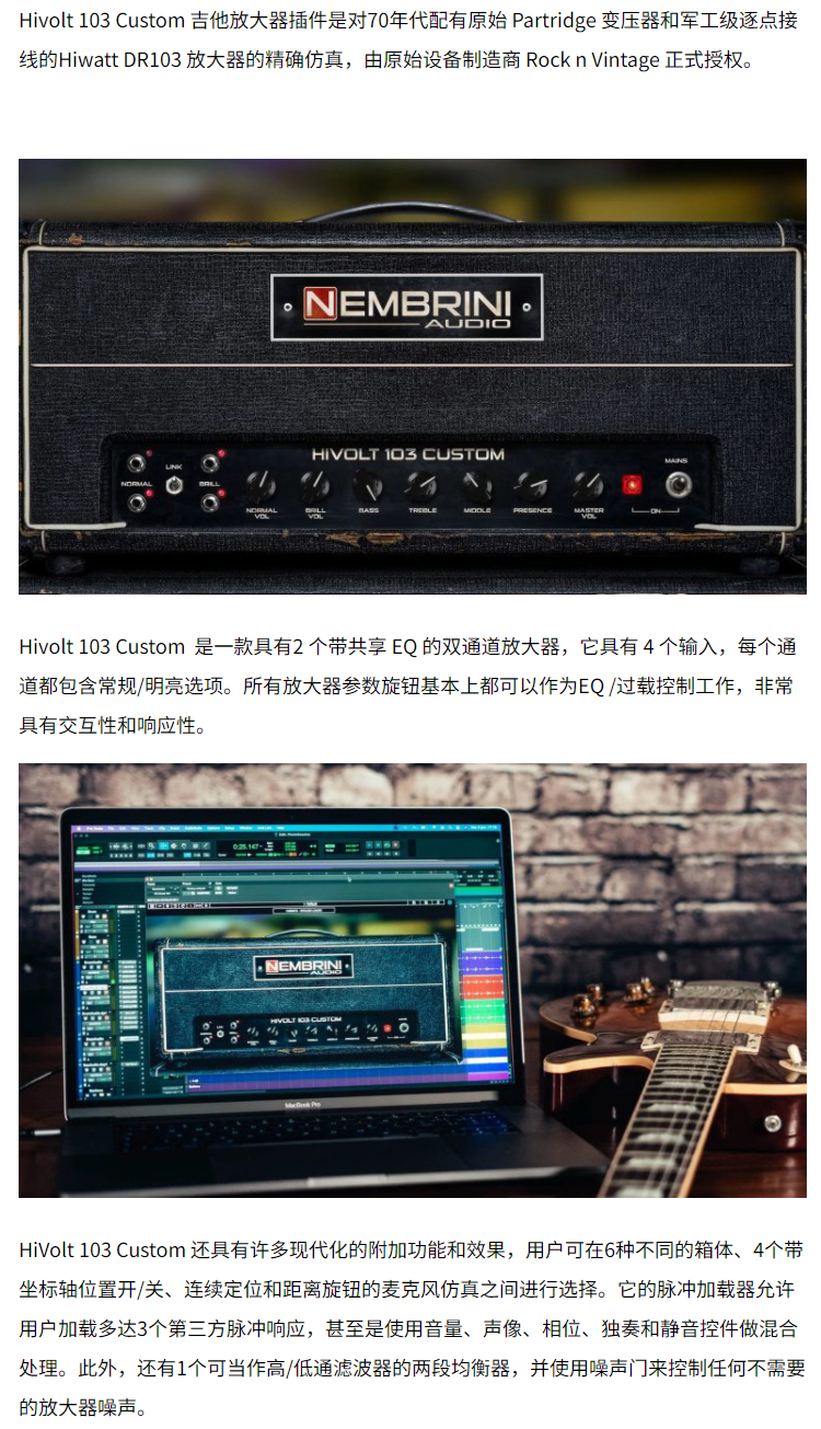 图片[5]-NA Hivolt 103插件电子管吉他放大效果器