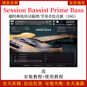 Session Bassist Prime Bass超经典电贝司旋律节奏音色—KONTAKT音源（10G）-靖家混音网