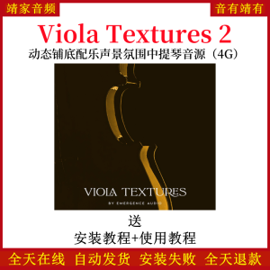 Viola Textures 2动态铺底配乐声景氛围中提琴音色—KONTAKT音源（4G）-靖家混音网