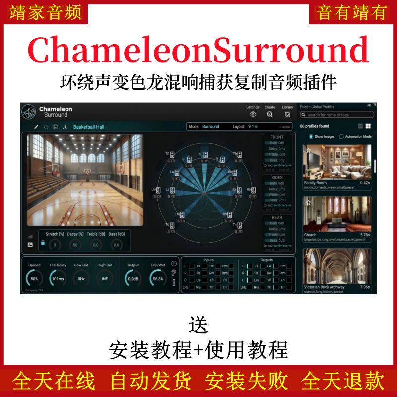 Accentize ChameleonSurround效果器环绕声变色龙混响捕获插件
