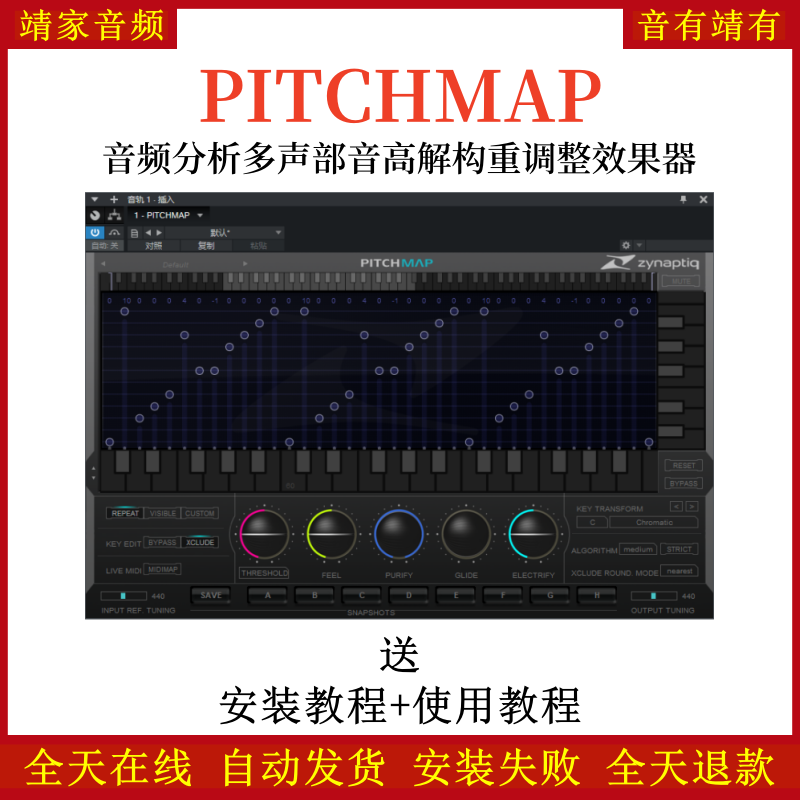 Zynaptiq Pitchmap音频插件分析多声部音高解构重调整效果器