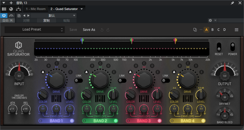 图片[2]-Quad Saturator音频插件四频段饱和度调整动态包络跟随功能效果器