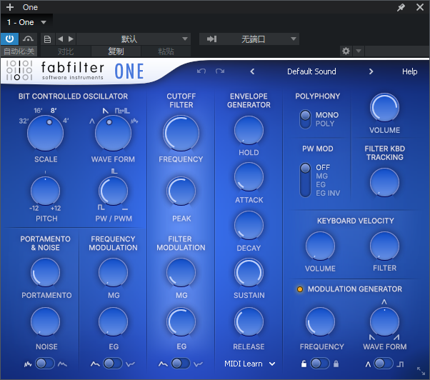 图片[2]-肥波Fabfilter One插件简易型单振荡器合成器电子音乐编曲效果器